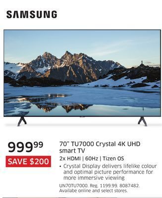 The Source Samsung 70 tu7000 crystal 4k uhd smart tv offer