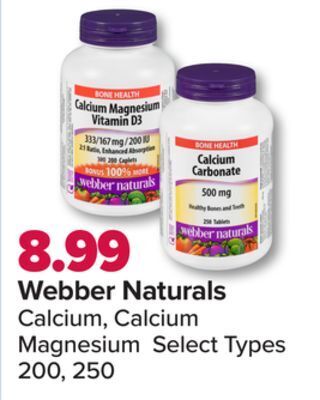 PharmaChoice Webber naturals calcium, calcium magnesium offer