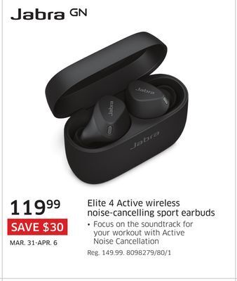 The Source Jabra elite 4 active wireless noise-cancelling sport earbuds offer