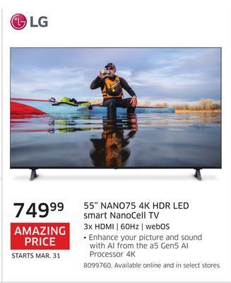 The Source Lg 55 nano75 4k hdr led smart nanocell tv offer