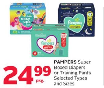 Rexall Pampers super boxed diapers or training pants offer