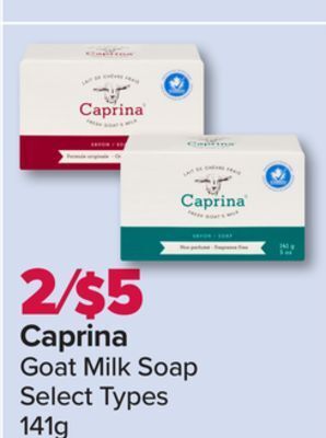PharmaChoice Caprina goat milk soap offer
