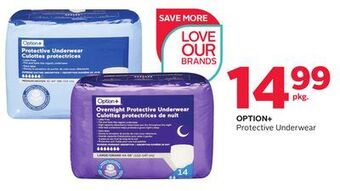 Rexall Option + protective underwear offer