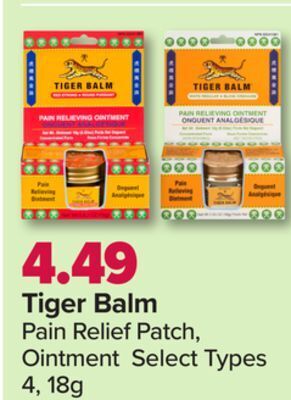 PharmaChoice Tiger balm pain relief patch, ointment offer