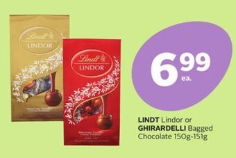 Rexall Lindt lindor or ghirardelli bagged chocolate offer