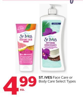 Rexall St. ives face care or body care offer