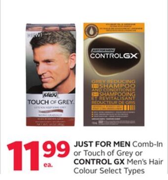Rexall Just for men comb-in or touch of grey or control gx men's hair colour offer