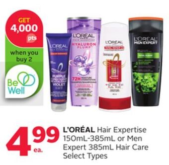Rexall L'oréal hair expertise 150ml-385ml or men expert 385ml hair care offer