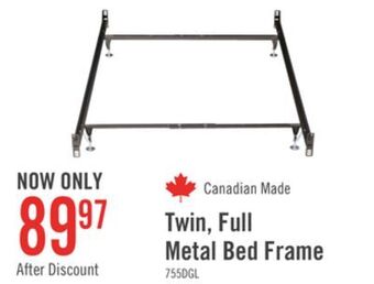 The Brick Twin/full metal glide bed frame with headboard/footboard attachment offer