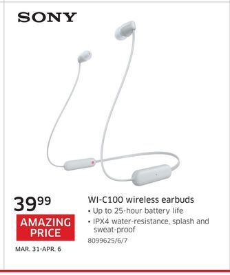 The Source Sony wi-c100 wireless earbuds offer