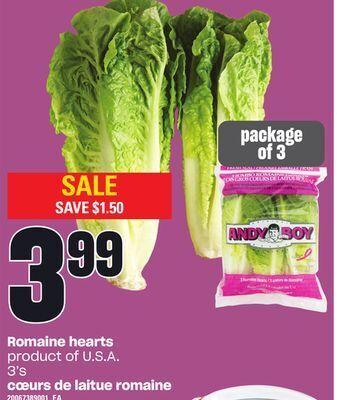 Independent City Market Romaine hearts, 3's offer