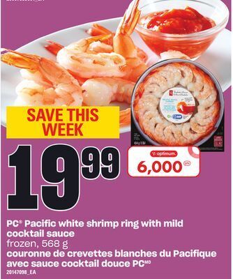 Independent City Market Couronne de crevettes blanches du pacifique avec sauce cocktail douce pc, 568 g offer