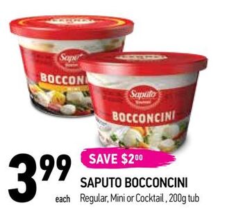 Coppa's Fresh Market Saputo bocconcini offer