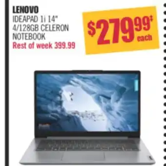 Shoppers Drug Mart Lenovo ideapad 4/128gb celeron notebook offer