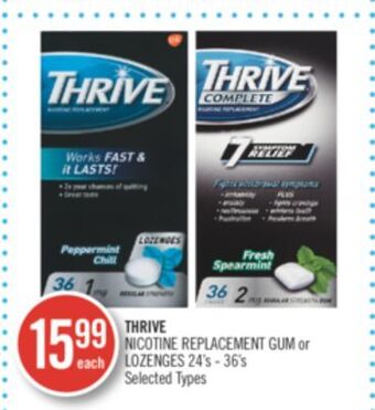 Shoppers Drug Mart Thrive nicotine replacement gum or lozenges offer