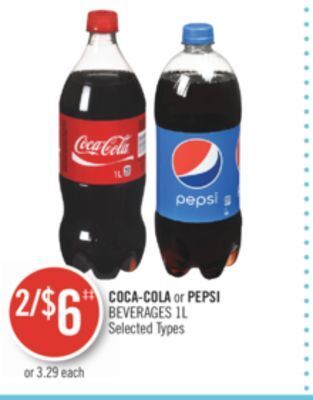 Shoppers Drug Mart Coca-cola or pepsi beverages offer