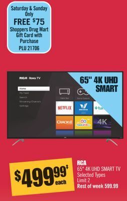 Shoppers Drug Mart Rca 65 4k uhd smart tv offer