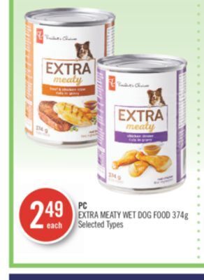 Shoppers Drug Mart Pc extra meaty wet dog food offer