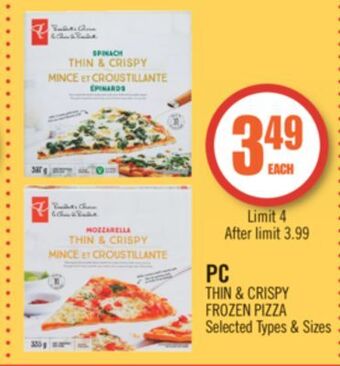 Shoppers Drug Mart Pc thin & crispy frozen pizza offer