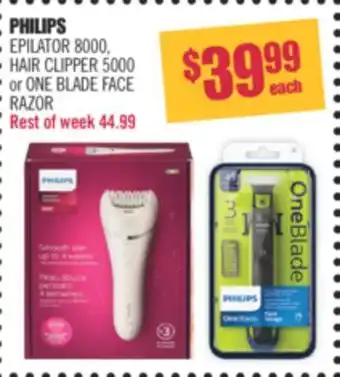 Shoppers Drug Mart Philips epilator 8000, hair clipper 5000 or one blade face razor offer