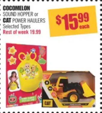 Shoppers Drug Mart Cocomelon sound hopper or cat power haulers offer