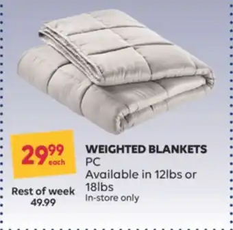 Shoppers Drug Mart Pc weighted blankets offer