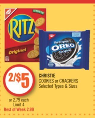 Shoppers Drug Mart Christie cookies or crackers offer