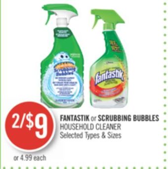Shoppers Drug Mart Fantastik or scrubbing bubbles household cleaner offer