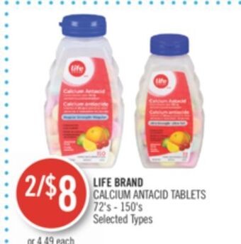 Shoppers Drug Mart Life brand calcium antacid tablets offer