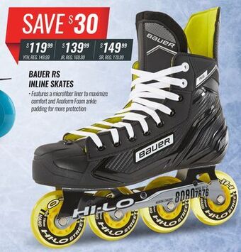 Hockey Life Bauer rs inline skates offer