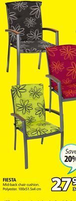 JYSK Fiesta mid-back chair cushion offer