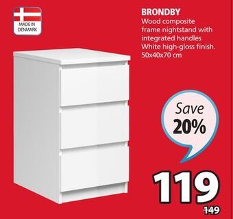 JYSK Brondby nightstand offer