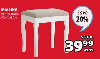 JYSK Malling vanity stool offer