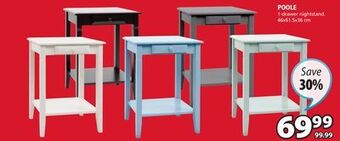 JYSK Poole 1-drawer nightstand offer