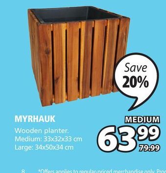 JYSK Myrhauk wooden planter offer