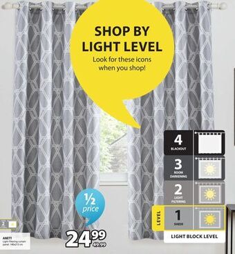 JYSK Anett light filtering curtain panel offer