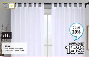 JYSK Anna solid sheer curtain panel offer