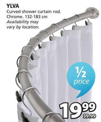 JYSK Ylva curved shower curtain rod offer