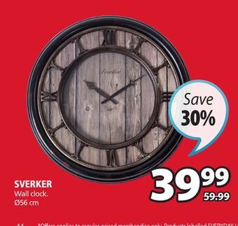 JYSK Sverker wall clock offer