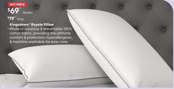 Sleep Country Kingsdown® royale pillow offer