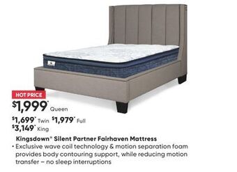 Sleep Country Kingsdown® silent partner fairhaven mattress offer
