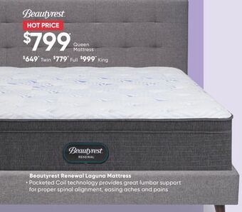 Sleep Country Beautyrest renewal laguna mattress offer
