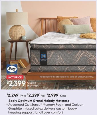 Sleep Country Sealy optimum grand melody mattress offer