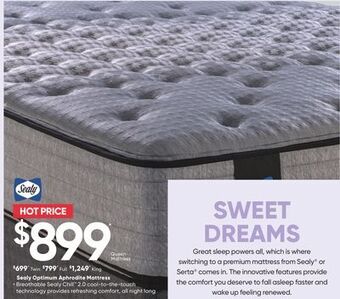 Sleep Country Sealy optimum aphrodite mattress offer