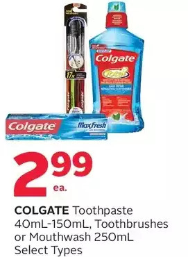 Rexall Colgate toothpaste, toothbrushes or mouthwash offer