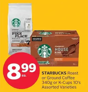 Rexall Starbucks roast or ground coffee or k-cups offer