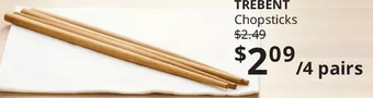 IKEA Trebent chopsticks 4 pairs bamboo offer