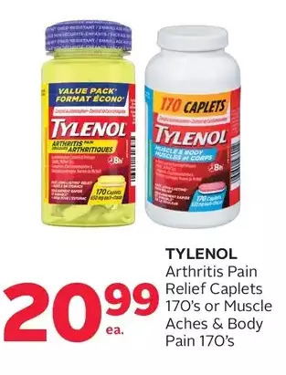 Rexall Tylenol arthritis pain relief caplets or muscle aches & body pain offer