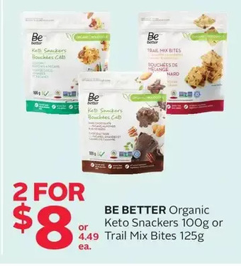 Rexall Be better organic keto snackers or trail mix bites offer