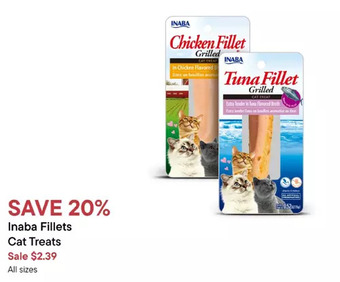 Petvalu Inaba fillets cat treats offer